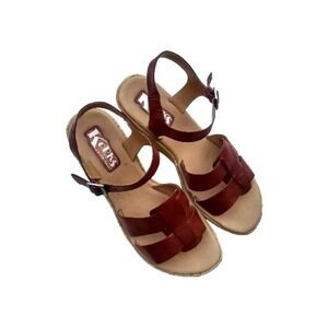KORKS KORK EASE Bronze Metallic LEATHER WEDGE SANDALS SZ 8
